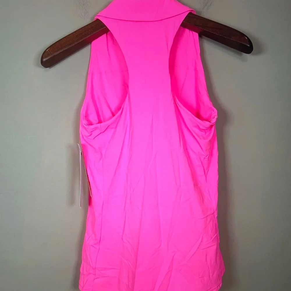 Lilly Pulitzer Neon Pink Sleeveless Collared Tank - Picture 2 of 10